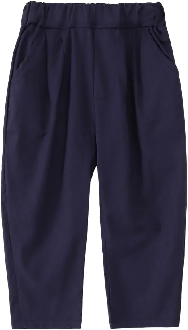 Ritatte Toddler Boy Cotton Linen Pants Casual Basic Plain Soft Long Pants Kids Summer Fall Comfy Trousers Loose Pants 2-7T
