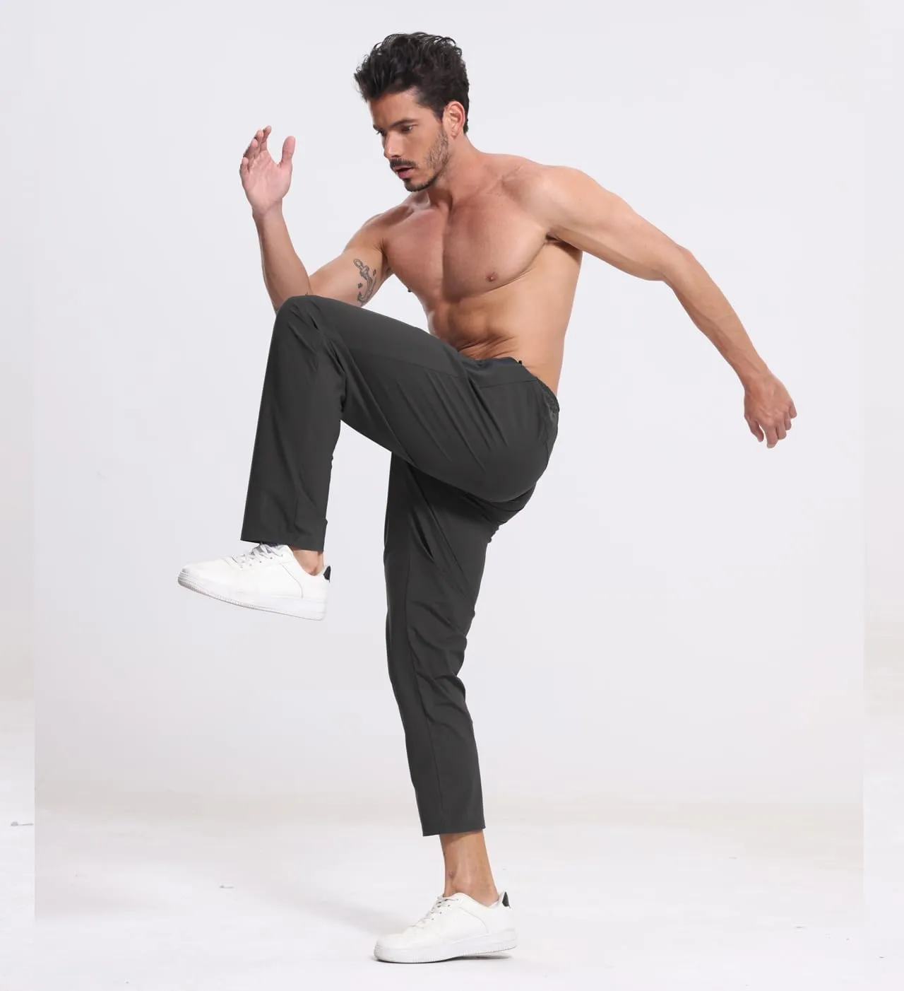 RPOVIG 3 Pack Men's Athletic Sweatpants with Zipper Pockets Workout Gym Running Hiking Active Cooling Stretch Joggers Pants