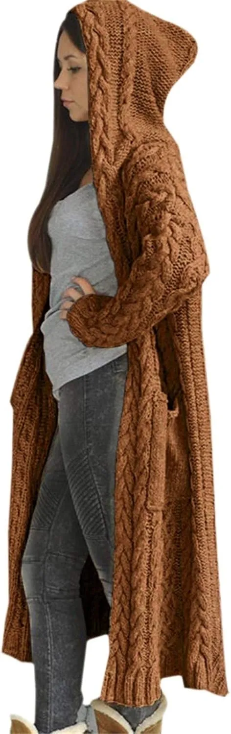 SHAOBGE Sweater Formal Coat Solid Solid Sweater Winter Long Knitted Pocket Loose Women Light Sweaters for Women Open