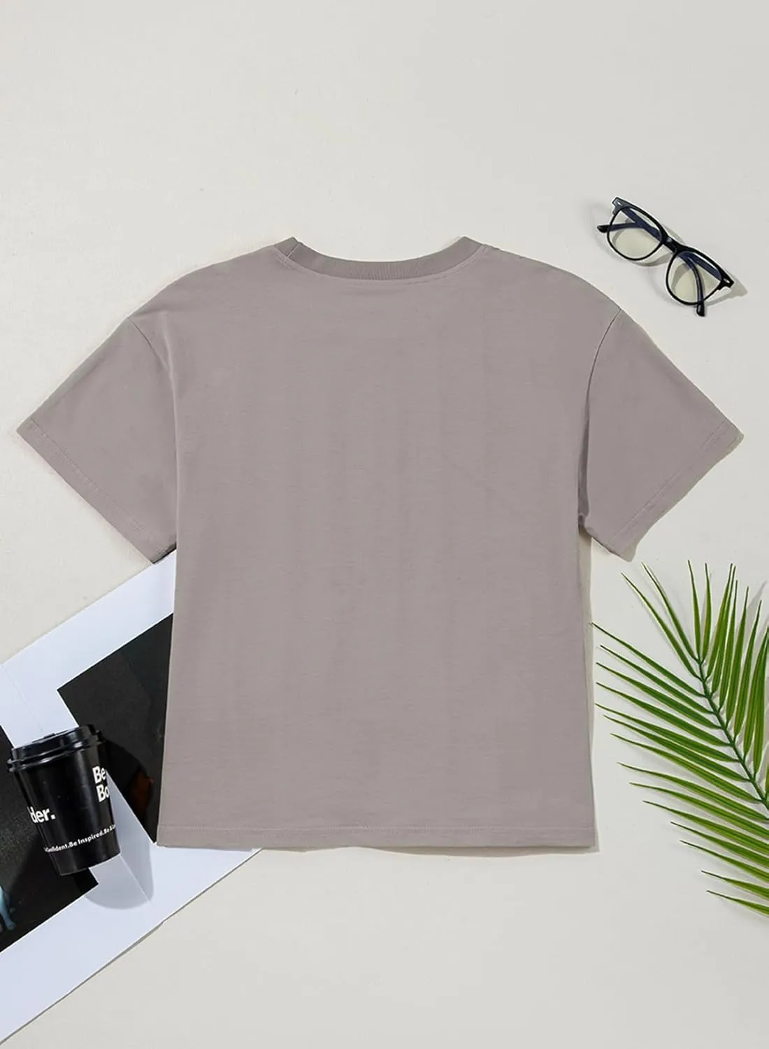 Sidefeel Womens Short Sleeve Casual Basic T Shirts Summer Round Neck Pleated Tee Tops Blouses