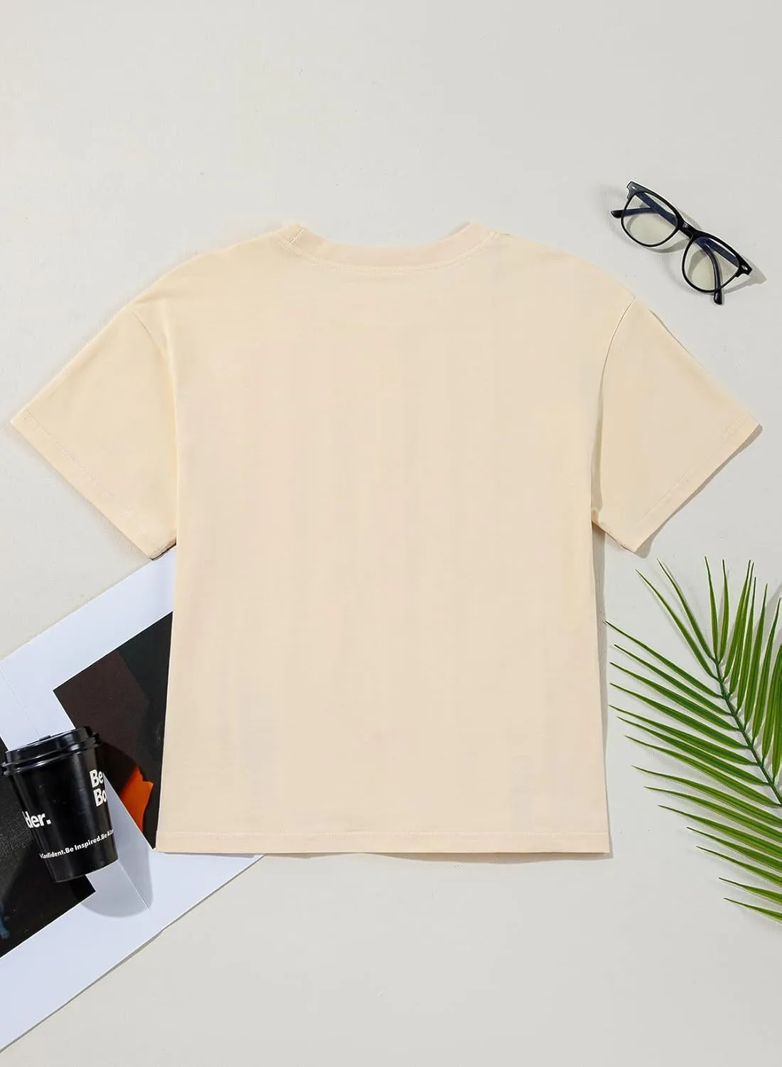 Sidefeel Womens Short Sleeve Casual Basic T Shirts Summer Round Neck Pleated Tee Tops Blouses