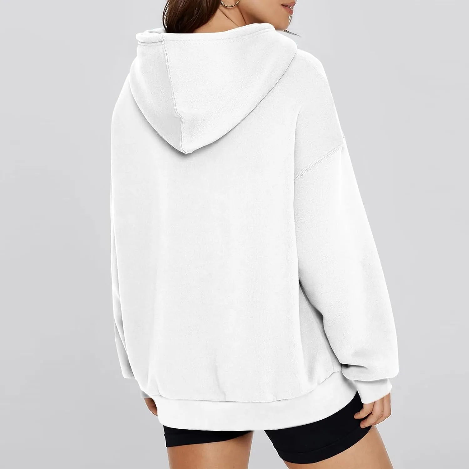 slqdgmryz Womens Oversized Hoodie Y2k Cozy Fleece Pullover Pocket Long Sleeve Preppy Sweatshirt Cute Hoodies for Teen Girls