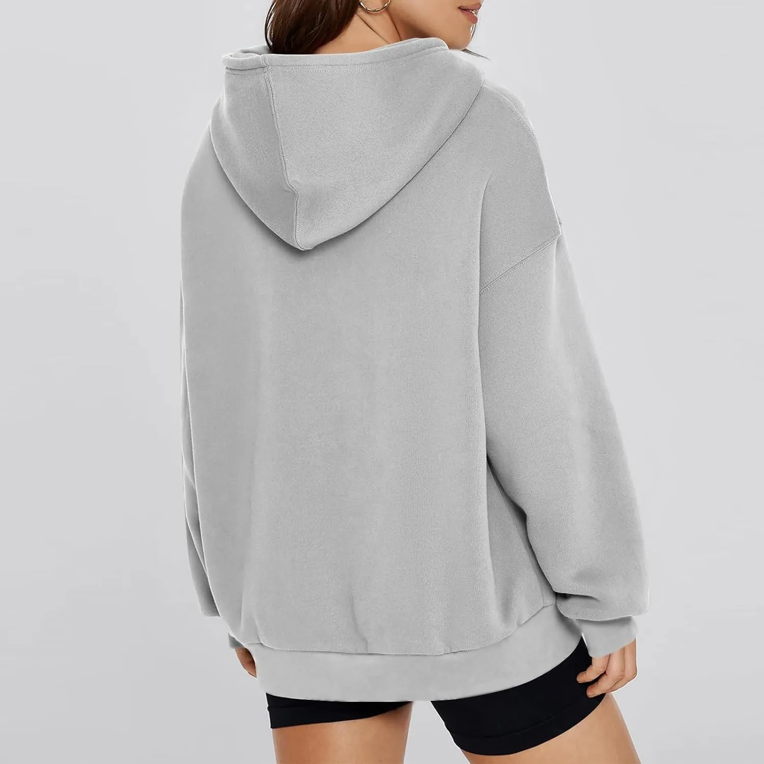slqdgmryz Womens Oversized Hoodie Y2k Cozy Fleece Pullover Pocket Long Sleeve Preppy Sweatshirt Cute Hoodies for Teen Girls