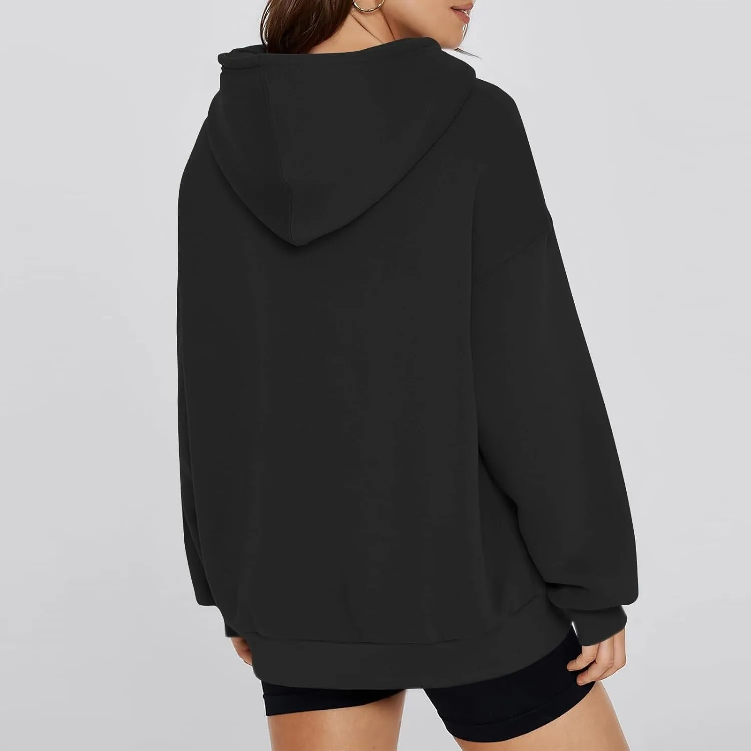 slqdgmryz Womens Oversized Hoodie Y2k Cozy Fleece Pullover Pocket Long Sleeve Preppy Sweatshirt Cute Hoodies for Teen Girls