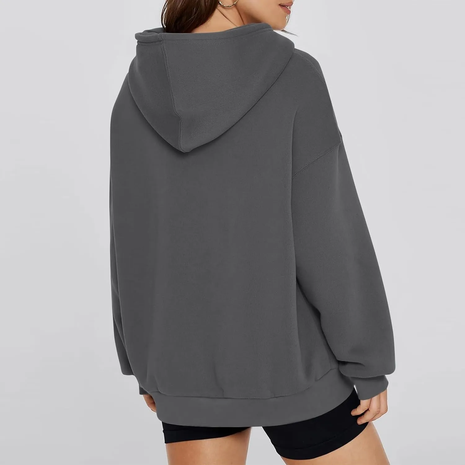 slqdgmryz Womens Oversized Hoodie Y2k Cozy Fleece Pullover Pocket Long Sleeve Preppy Sweatshirt Cute Hoodies for Teen Girls