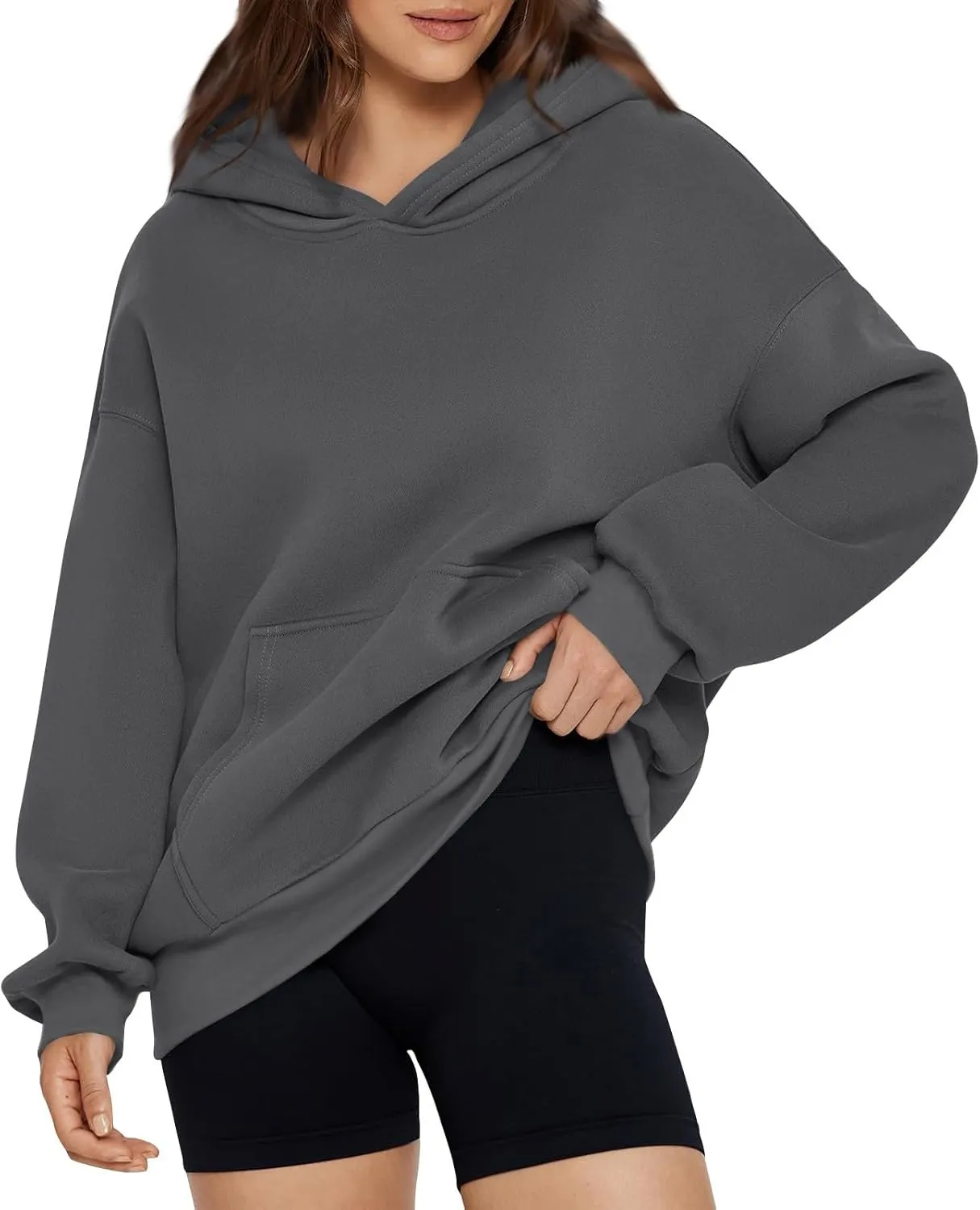 slqdgmryz Womens Oversized Hoodie Y2k Cozy Fleece Pullover Pocket Long Sleeve Preppy Sweatshirt Cute Hoodies for Teen Girls