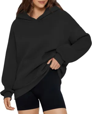 slqdgmryz Womens Oversized Hoodie Y2k Cozy Fleece Pullover Pocket Long Sleeve Preppy Sweatshirt Cute Hoodies for Teen Girls