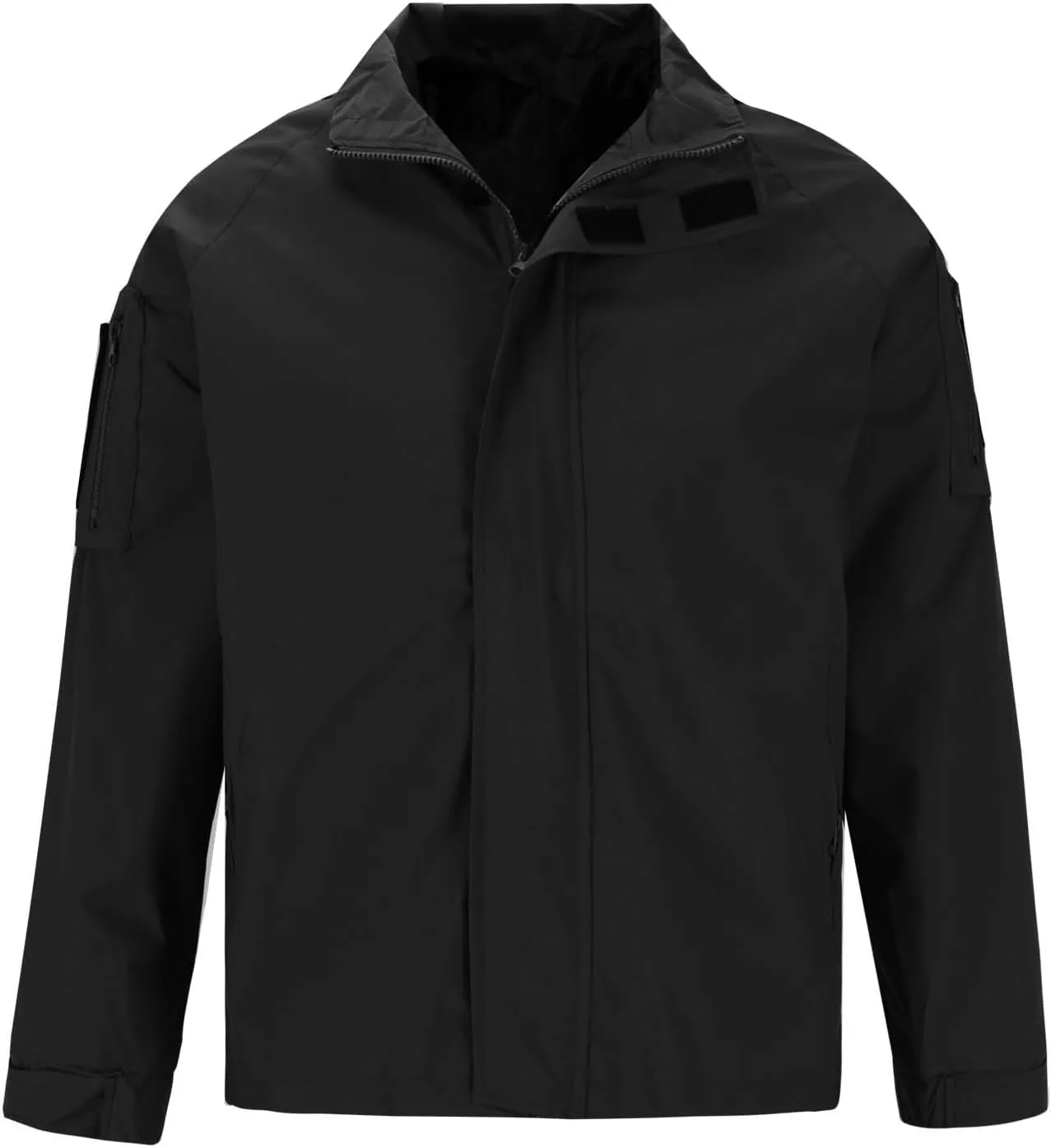 Stand Collar Zipper Hooded Windbreaker Jacket for Men Long Sleeve Windproof Coat Casual Outdoor Jacket with Pocket