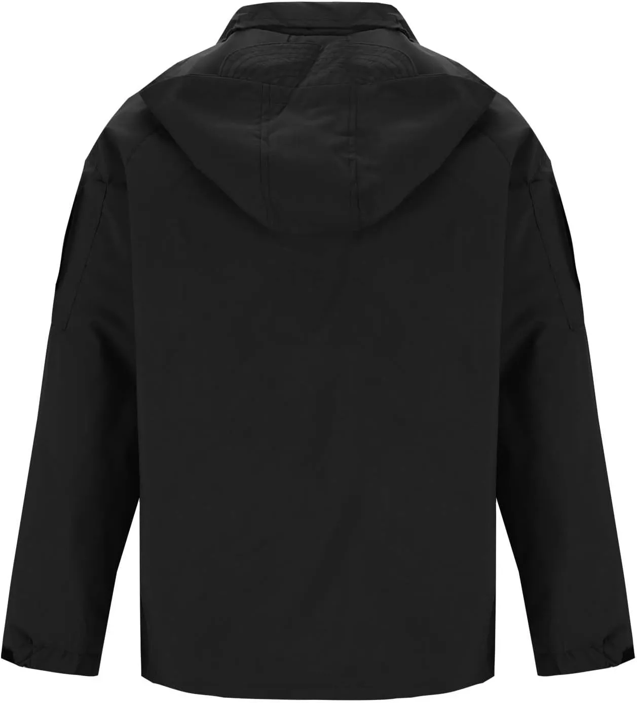 Stand Collar Zipper Hooded Windbreaker Jacket for Men Long Sleeve Windproof Coat Casual Outdoor Jacket with Pocket