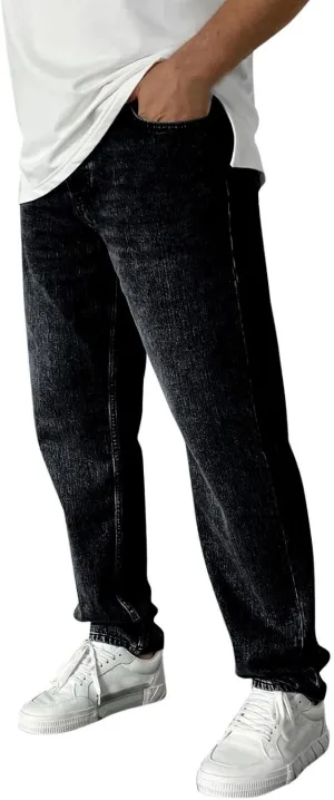 Straight Fit Jeans for Men, Casual Mens Loose Denim Pants Baggy Mens Jeans Boot Cut for Men Jeans