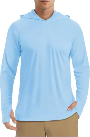 Sun Shirt for Men Casual UPF 50  Hooded Fishing Shirts Long Sleeve Summer Hoodie Lightweight Quick Dry Athletic Shirt