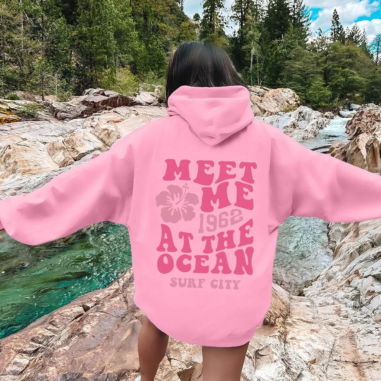 Sweatshirts for Teen Girls Preppy Long Sleeve Casual Hoodies Drawstring Pullover Trendy Cute Oversized Hoodie