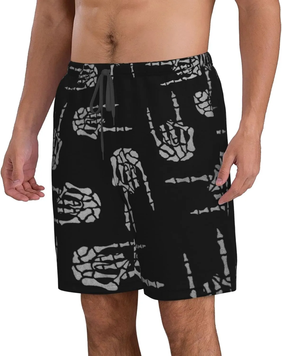 SWEET TANG Men's Soft Short Pants Breathable Beachwear Loose Shorts with Pockets