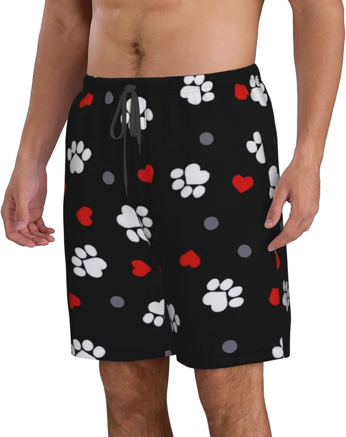 SWEET TANG Men's Soft Short Pants Breathable Beachwear Loose Shorts with Pockets