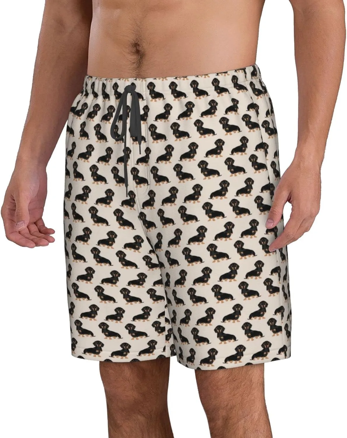 SWEET TANG Men's Soft Short Pants Breathable Beachwear Loose Shorts with Pockets