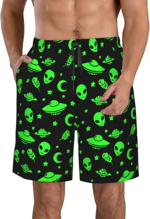 SWEET TANG Men's Soft Short Pants Breathable Beachwear Loose Shorts with Pockets