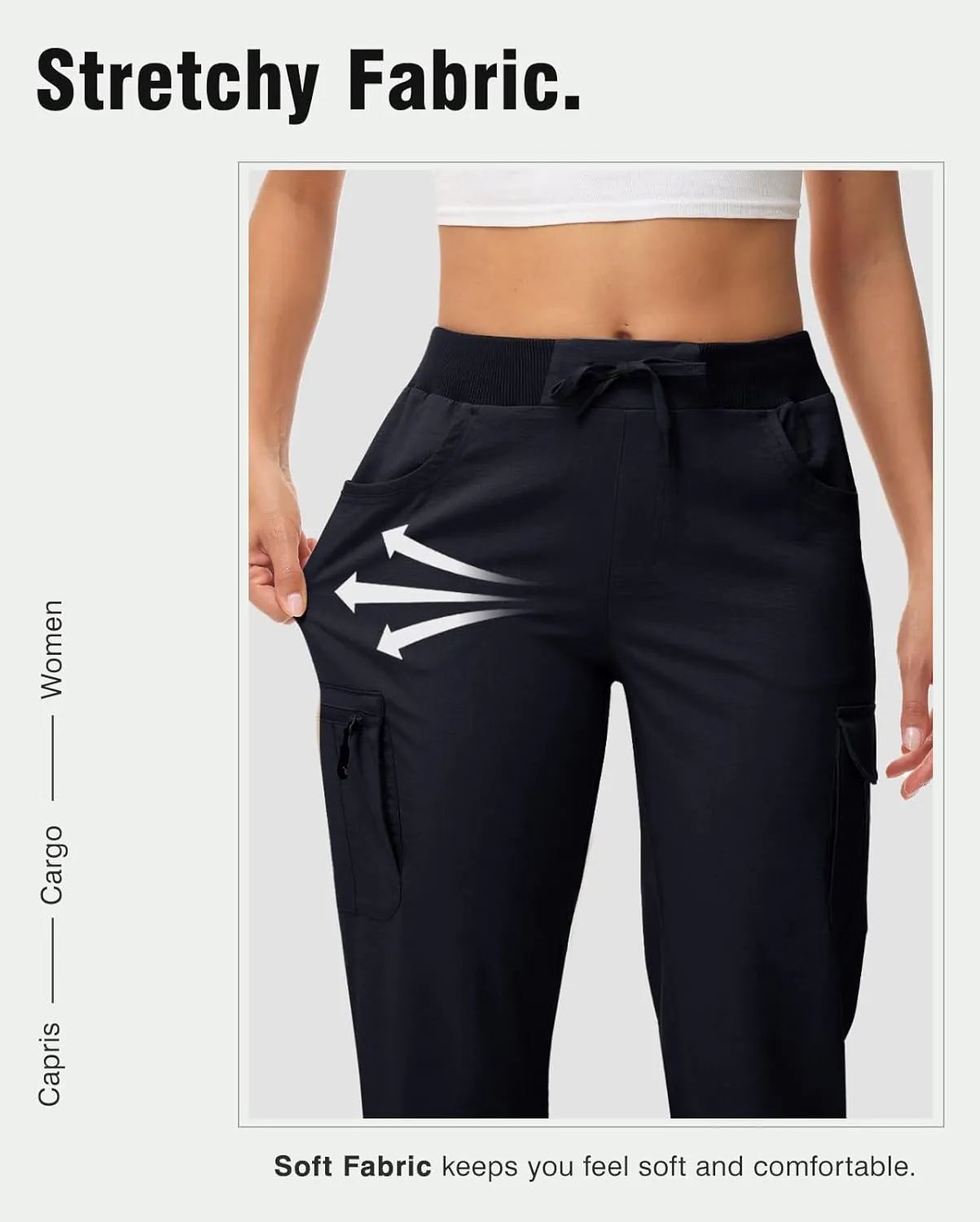 TBMPOY Womens Cargo Capris Lightweight Hiking Pants 6 Pockets Quick Dry Casual Outdoor Trip Loose Shorts Cropped Cotton