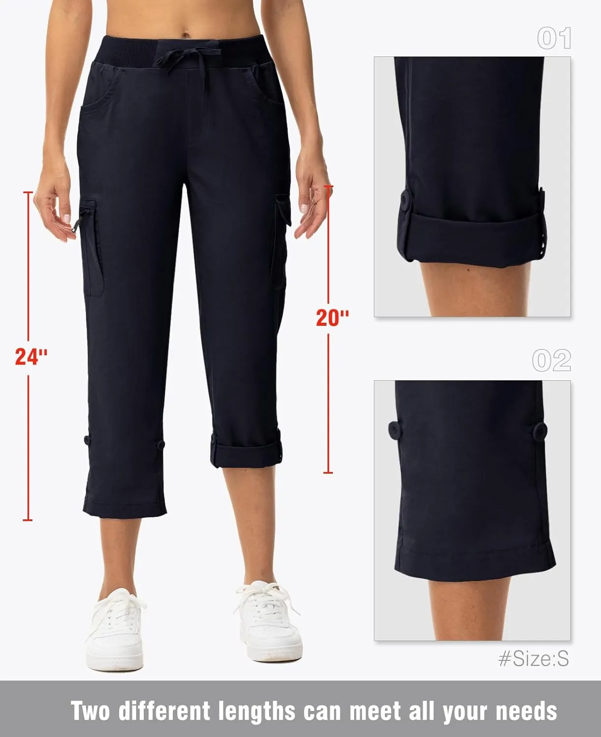 TBMPOY Womens Cargo Capris Lightweight Hiking Pants 6 Pockets Quick Dry Casual Outdoor Trip Loose Shorts Cropped Cotton