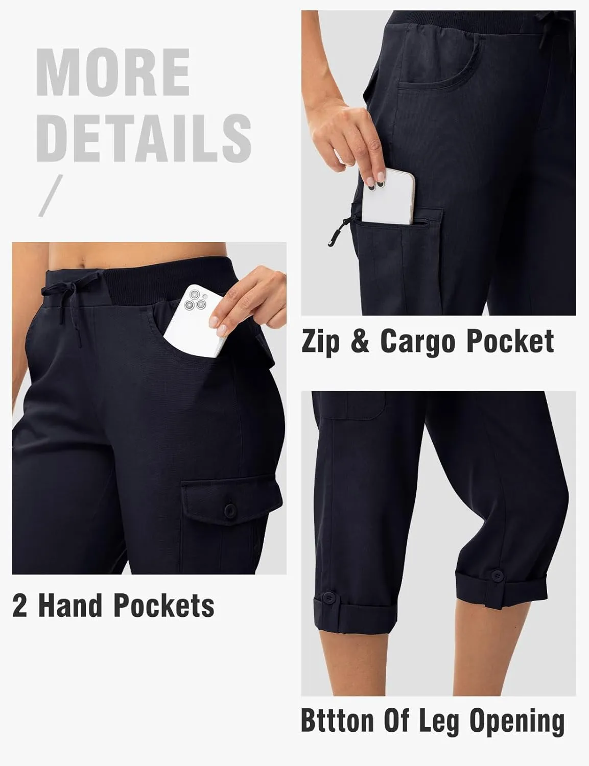 TBMPOY Womens Cargo Capris Lightweight Hiking Pants 6 Pockets Quick Dry Casual Outdoor Trip Loose Shorts Cropped Cotton