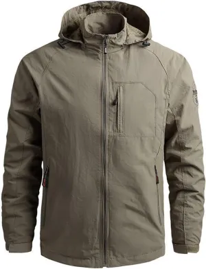 Thatrich Men's Lightweight Waterproof Rain Jacket Hooded Outdoor Raincoat Hiking Windbreake Jacket Casual Hoodies Pockets