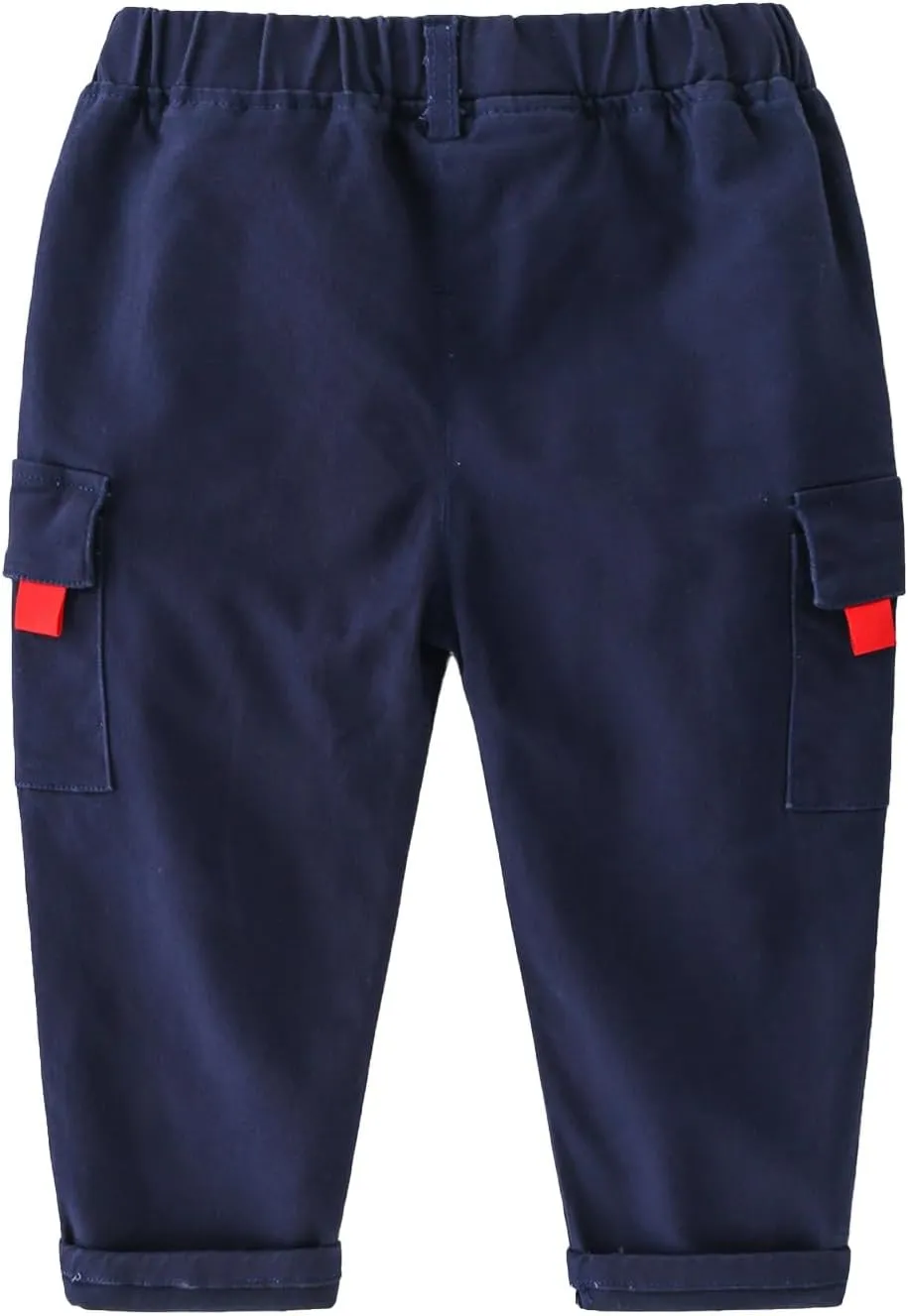 Toddler Baby Boys Cargo Pants Pull-On Elastic Waist Baggy Joggers Solid Color Twill School 𝐔niform Life Pants