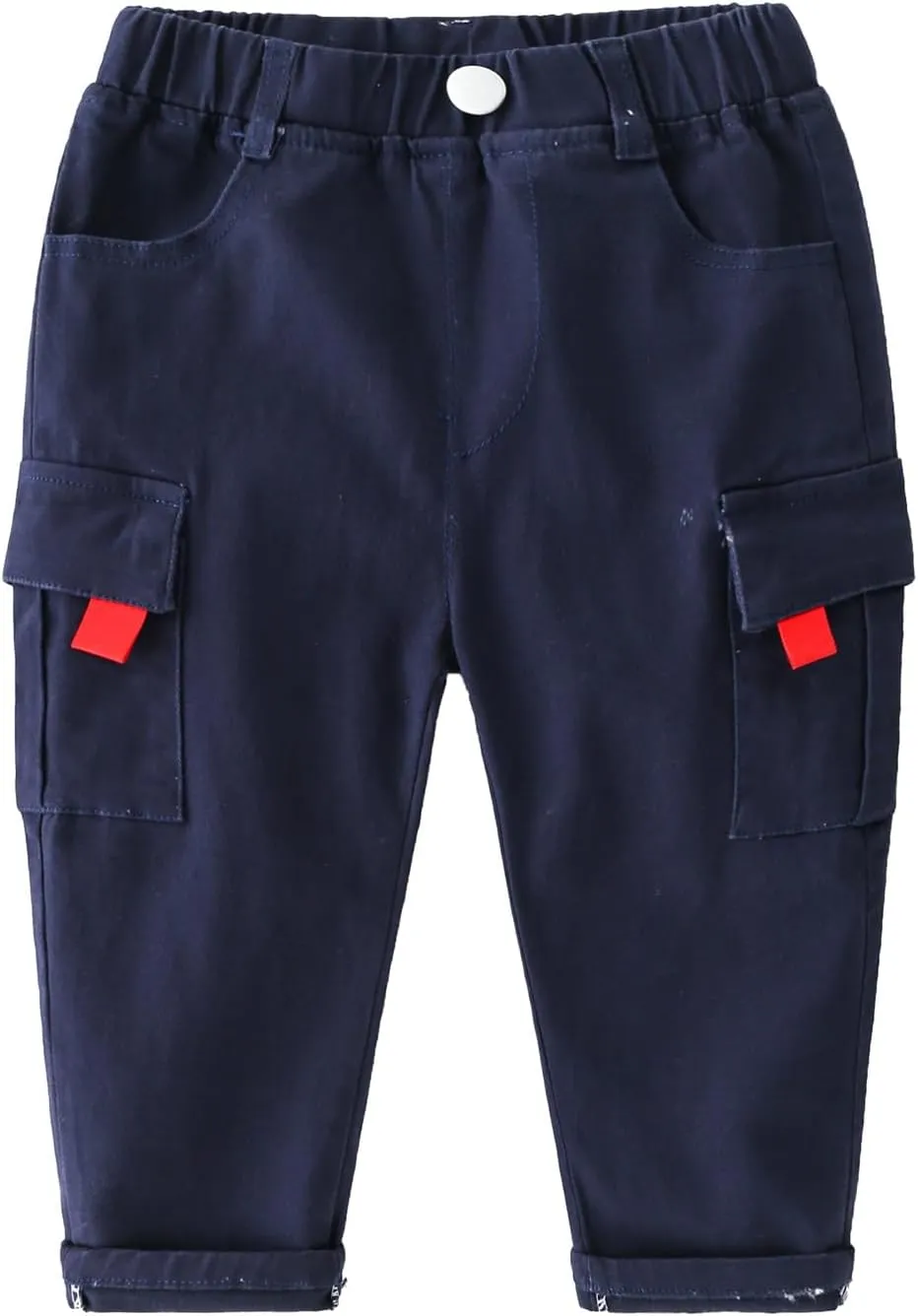 Toddler Baby Boys Cargo Pants Pull-On Elastic Waist Baggy Joggers Solid Color Twill School 𝐔niform Life Pants