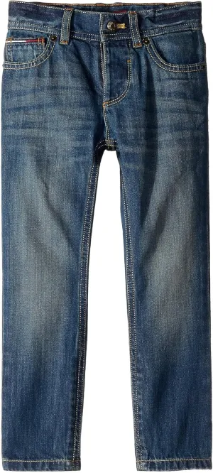 Tommy Hilfiger Boy's Adaptive Jeans Slim Straight Fit With Adjustable Waist and Hems