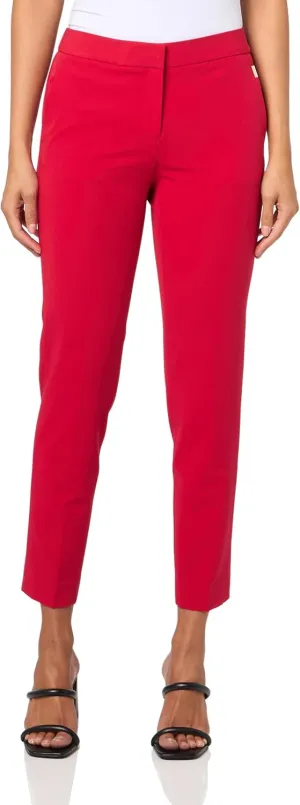 Tommy Hilfiger Women's Suits Sloane Slim-Leg Ankle Pants, Scarlet, 4