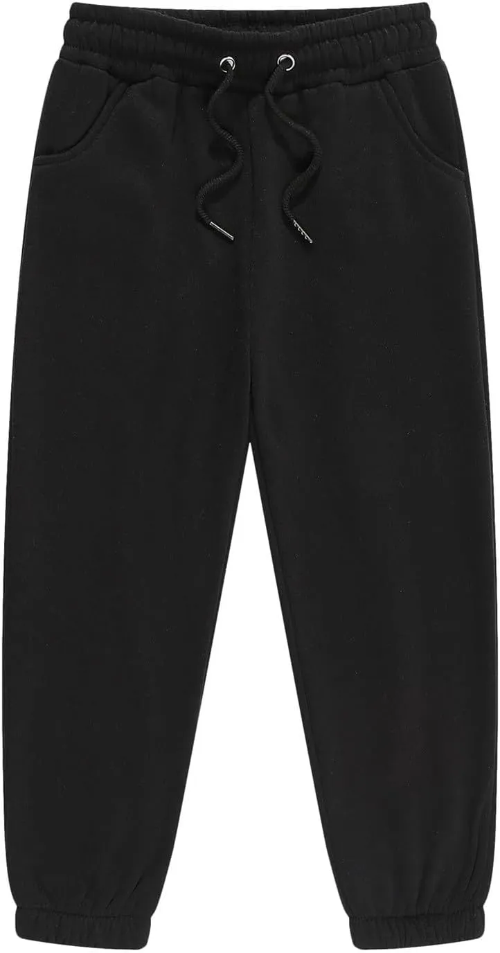 Unisex Kids Base Solid Sweatpants Boys and Girls Soft Warm Brushed Casual Athletic Pull on Jogger Pants with Girls