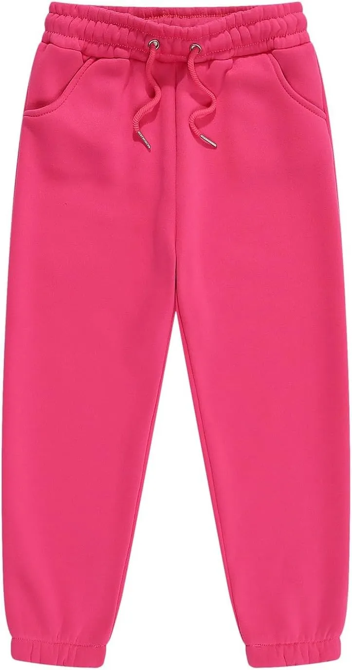 Unisex Kids Base Solid Sweatpants Boys and Girls Soft Warm Brushed Casual Athletic Pull on Jogger Pants with Girls