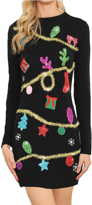 v28 Varied Ugly Christmas Sweater for Women Funny Reindeer Knit Sweaters Dress