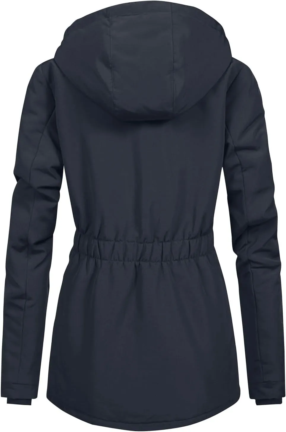Women Faux Fur Hooded Parka Coats Winter Fleece Sherpa Lined Mid Length Jacket Winter Outwear Windproof Warm Jackets