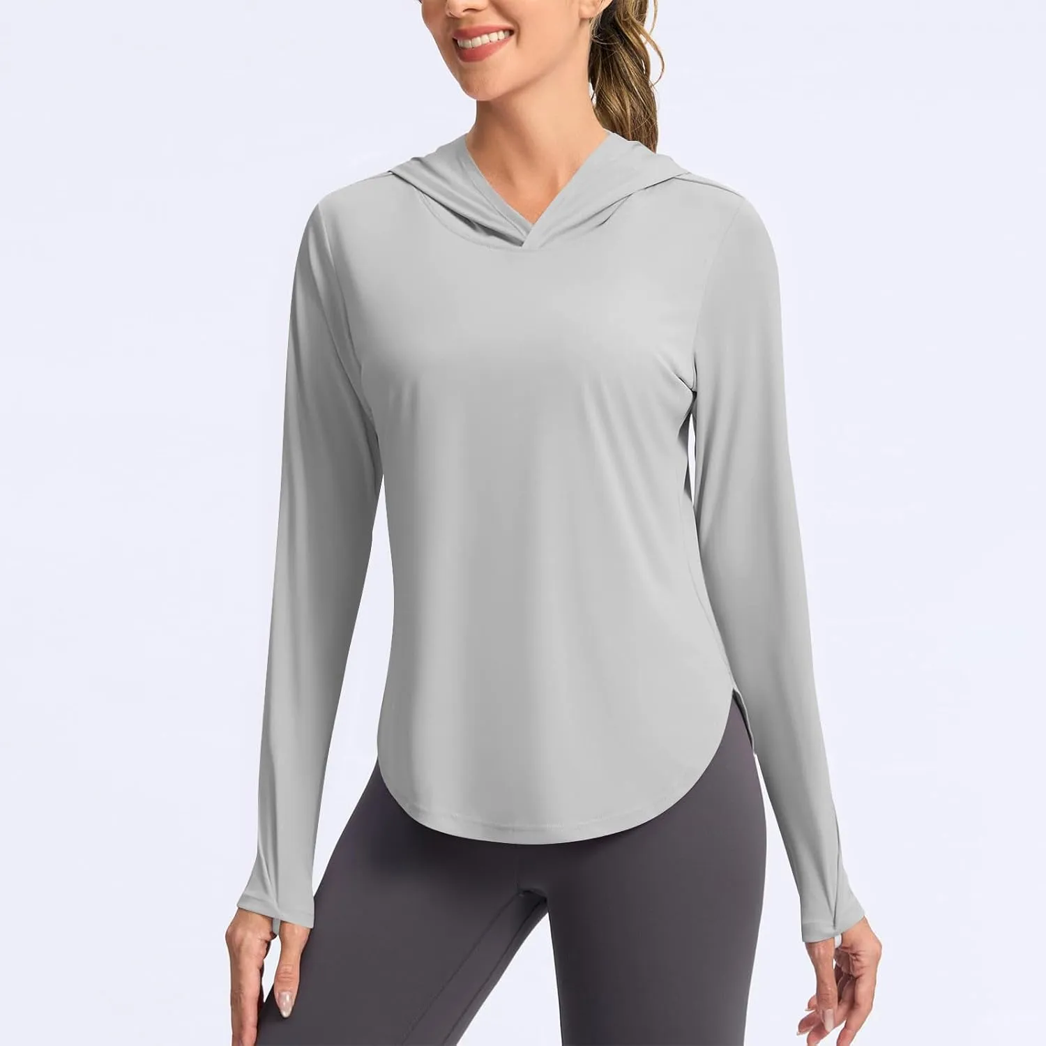 Women Long Sleeve UPF 50  Performance Shirts with Hooded Cooling Summer Clothing for Outdoor Hiking Camping Fishing