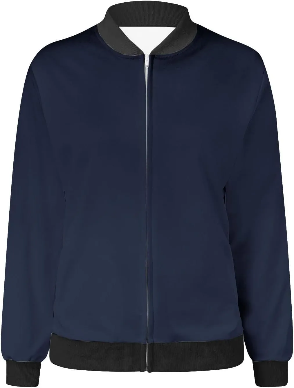 Women's Bomber Jacket Trendy Zip Up Lightweight Windbreaker Jacket Casual Fall Jackets for Women with Pocket