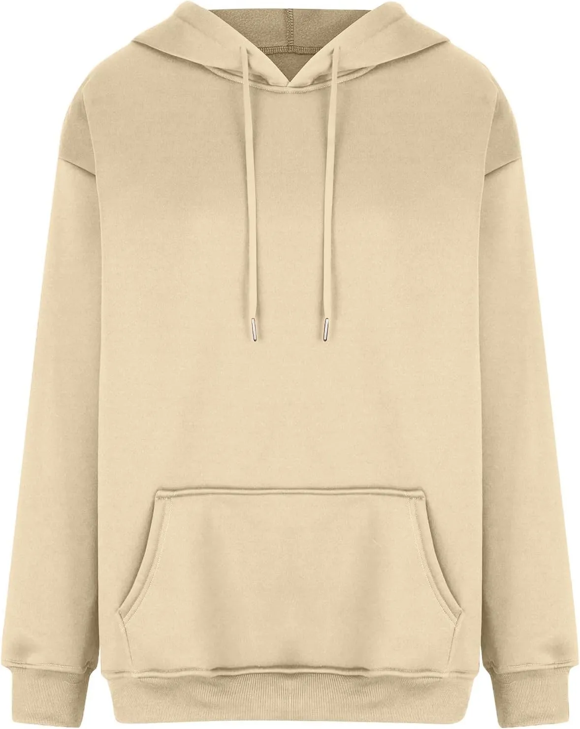 Women's Casual Hoodies Long Sleeve Lightweight Solid Pullover Tops Loose Fall Winter Sweatshirt with Pocket