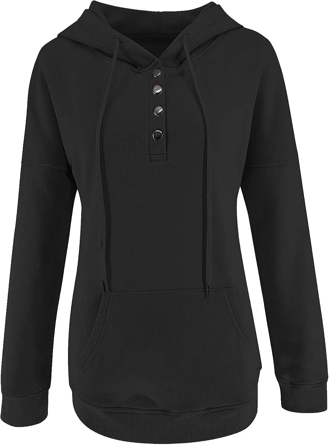 Womens Casual Hoodies Pullover Tops Lightweight Color Block Long Sleeve Hooded Drawstring Sweatshirts with Pocket