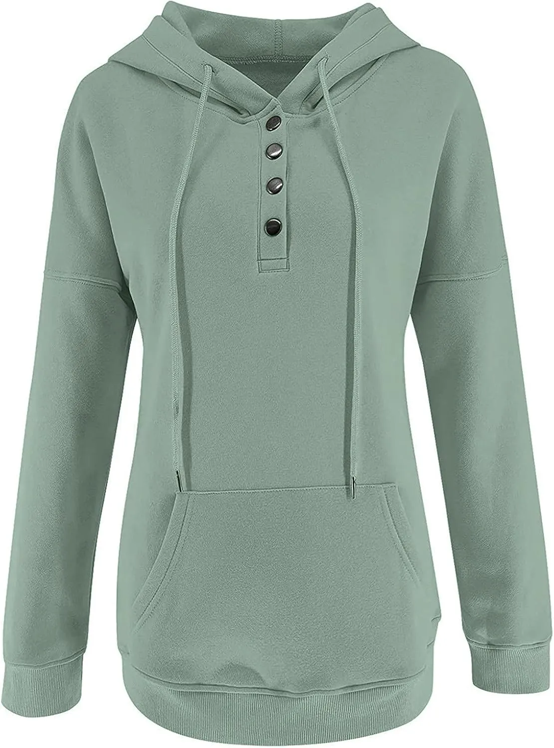 Womens Casual Hoodies Pullover Tops Lightweight Color Block Long Sleeve Hooded Drawstring Sweatshirts with Pocket