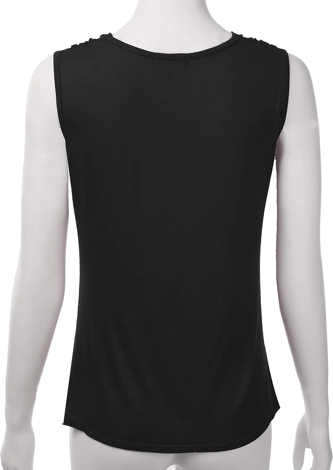 Women's Cowl Neck Ruched Draped Sleeveless Stretchy Blouse Casual Tank Top (Made in USA)