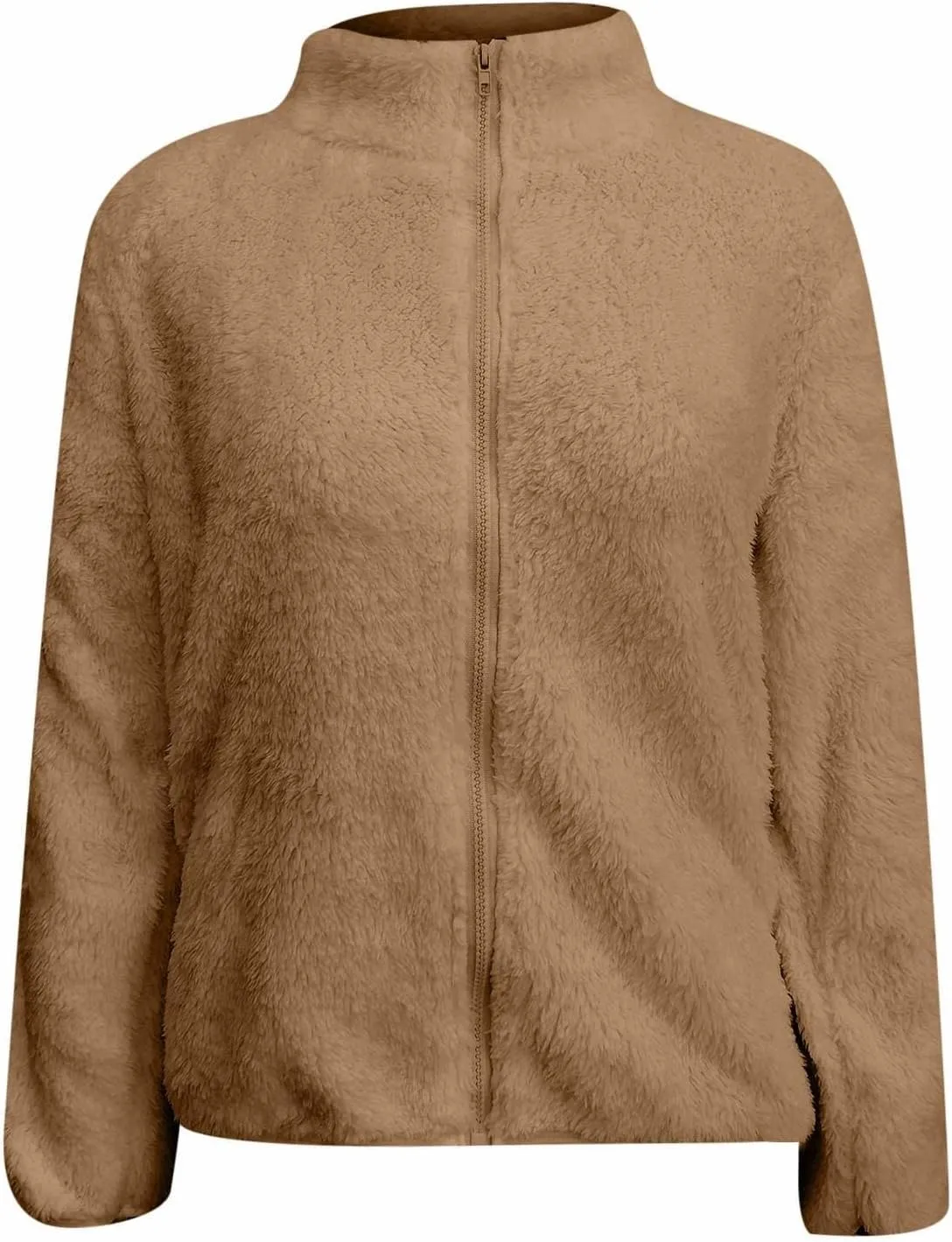 Womens Fleece Sherpa Jackets Winter Oversized Zip Up Casual Coats Fuzzy Outerwear 2024 Warm Clothes with Pockets