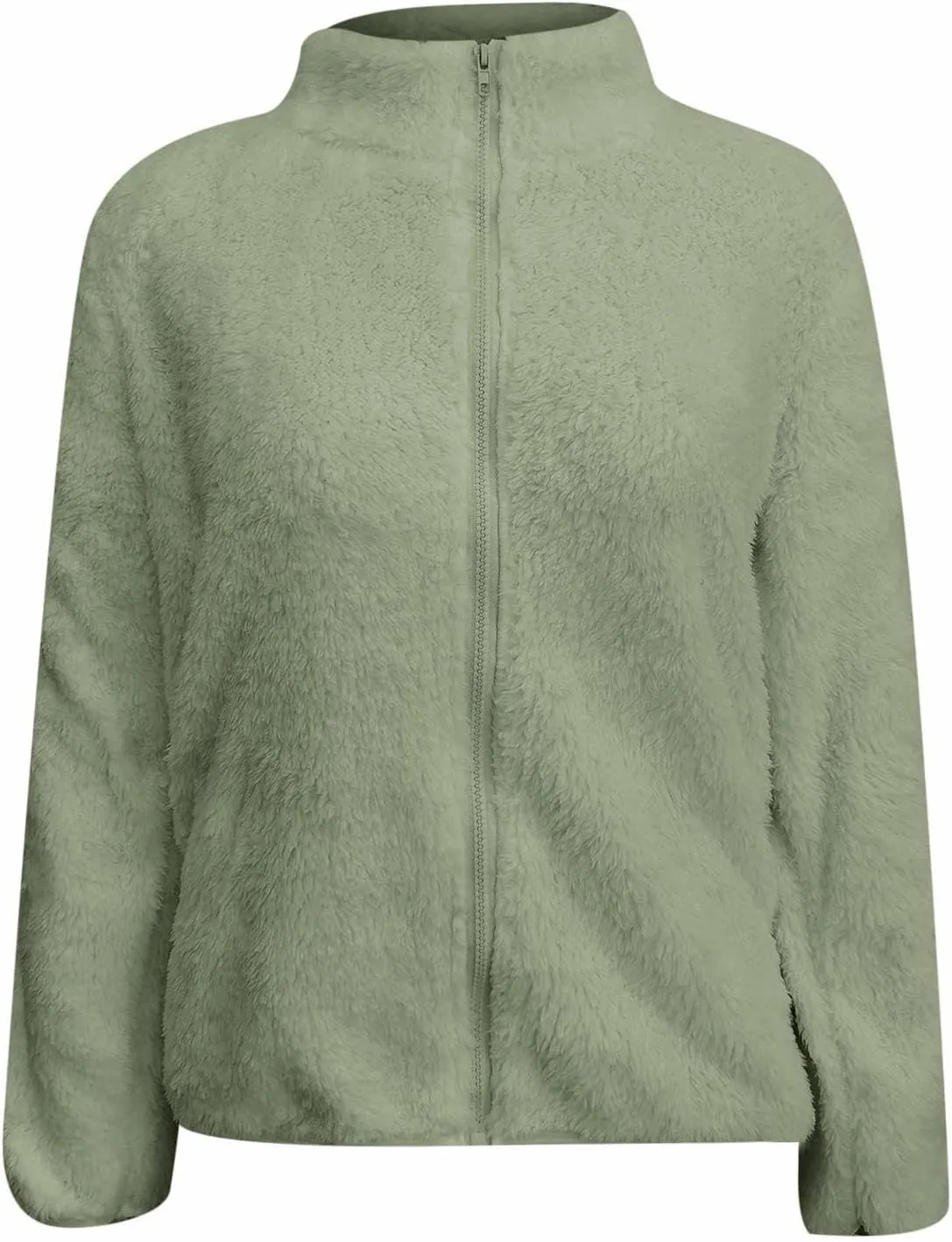 Womens Fleece Sherpa Jackets Winter Oversized Zip Up Casual Coats Fuzzy Outerwear 2024 Warm Clothes with Pockets