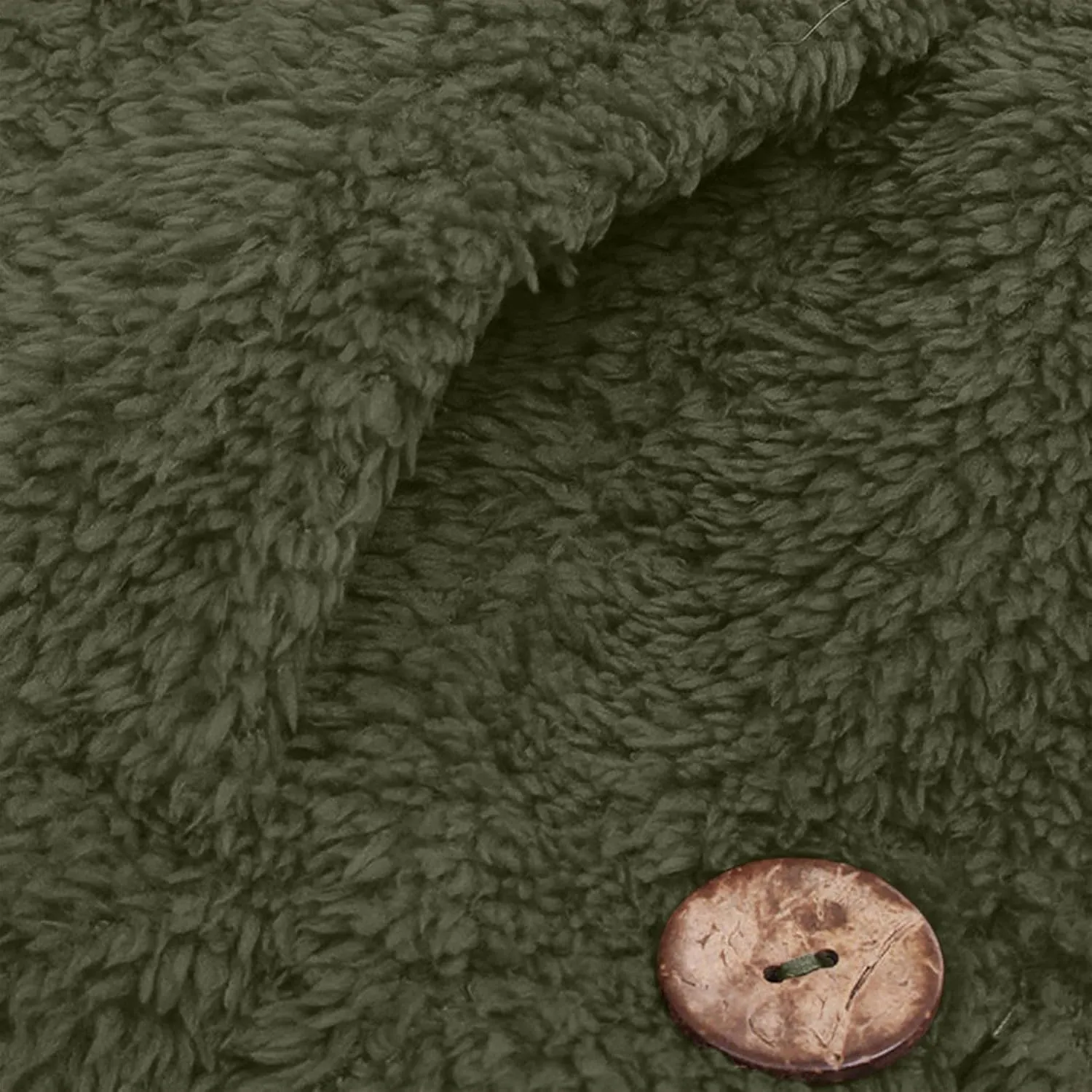 Womens Fuzzy Sherpa Hooded Jacket Shaggy Fleece Soft Warm Coat Loose Fit Long Sleeve Button Down Cardigan Sweaters