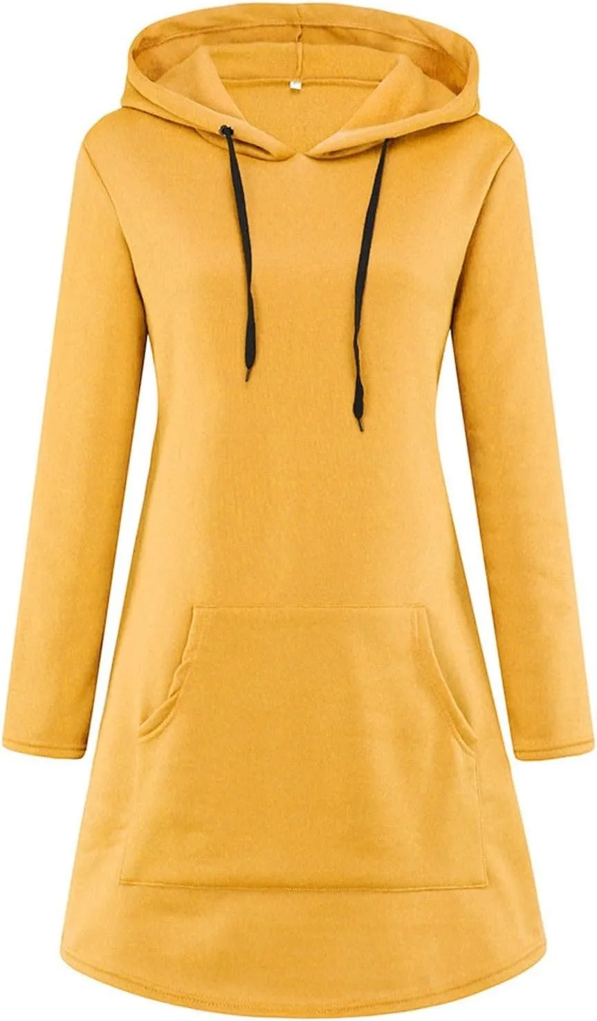 Womens Hoodie Dress Long Sleeve Drawstring Tunic Sweatshirt Dress Casual Hoodies Pullover Mini Dresses