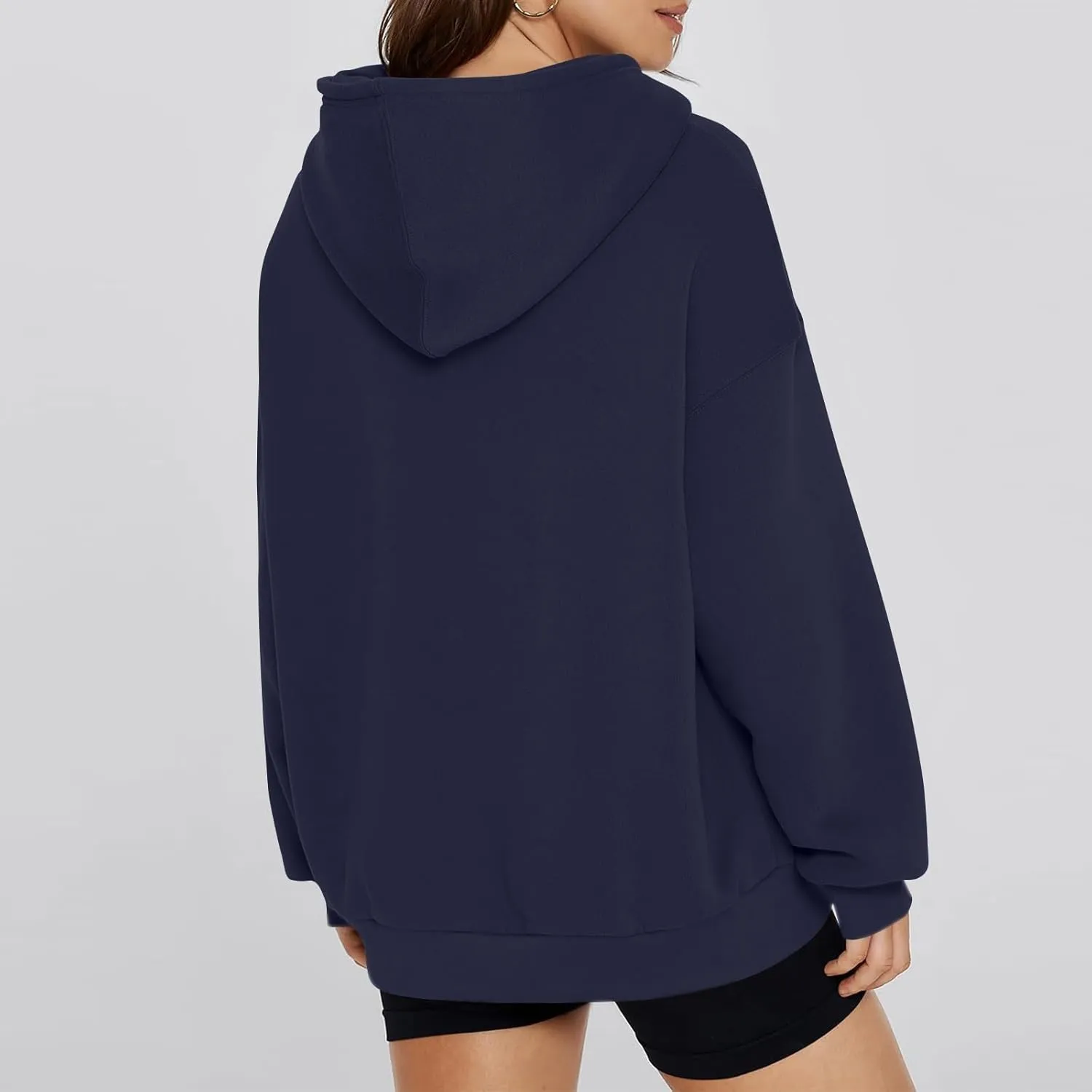 Womens Hoodies Y2k Preppy Oversized Sweatshirt Hooded Fleece Pullover Loose Fit Cute Comfort Hoodie with Pockets