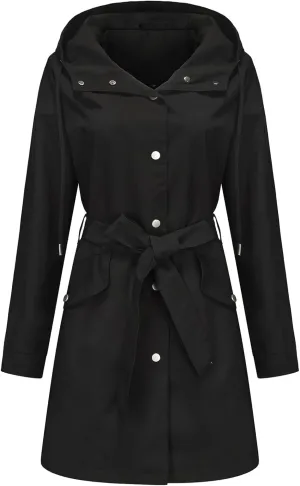 Women's Lightweight Anorak Utility Jacket Button Down Spring Waterproof Coat Fall Casual Hoodies