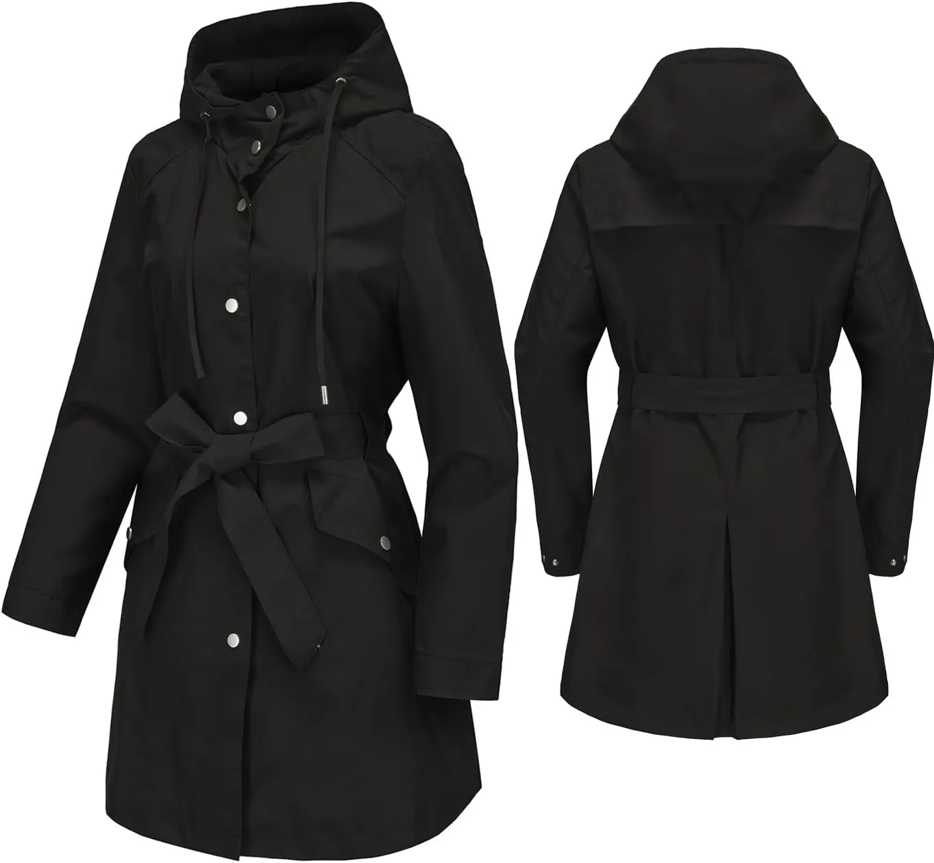 Women's Lightweight Anorak Utility Jacket Button Down Spring Waterproof Coat Fall Casual Hoodies