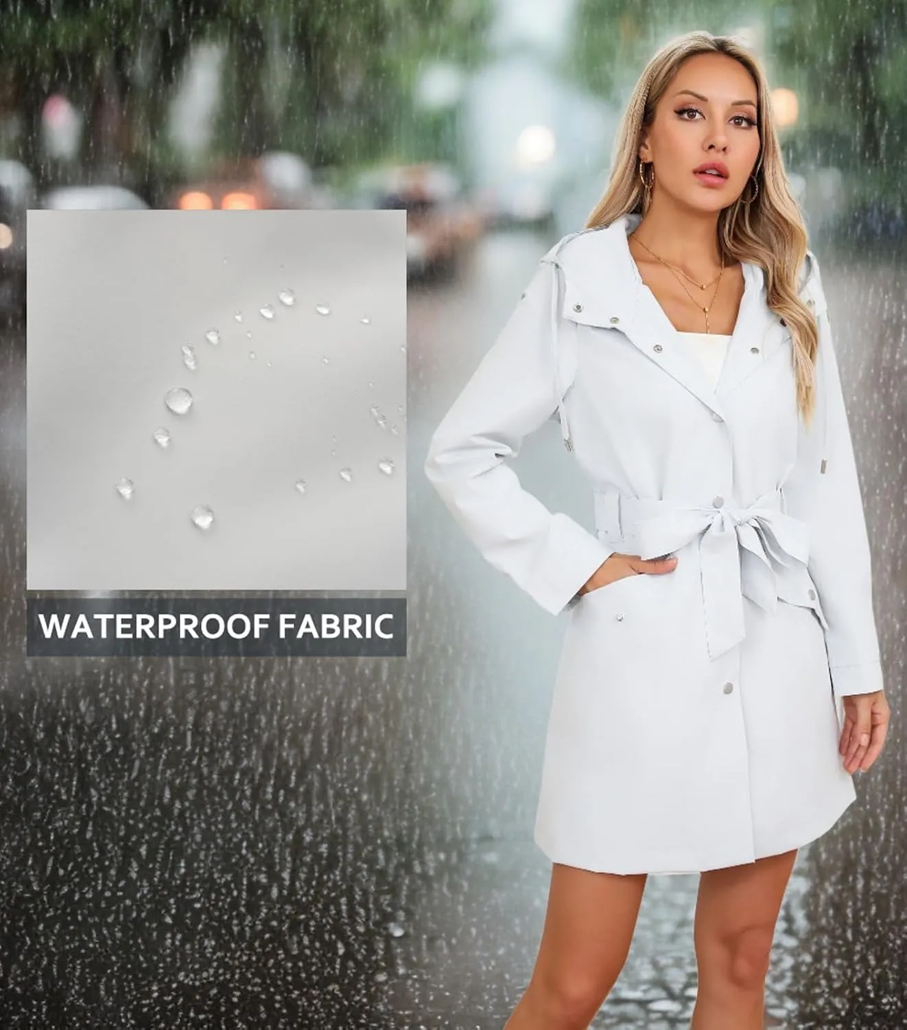 Women's Lightweight Anorak Utility Jacket Button Down Spring Waterproof Coat Fall Casual Hoodies