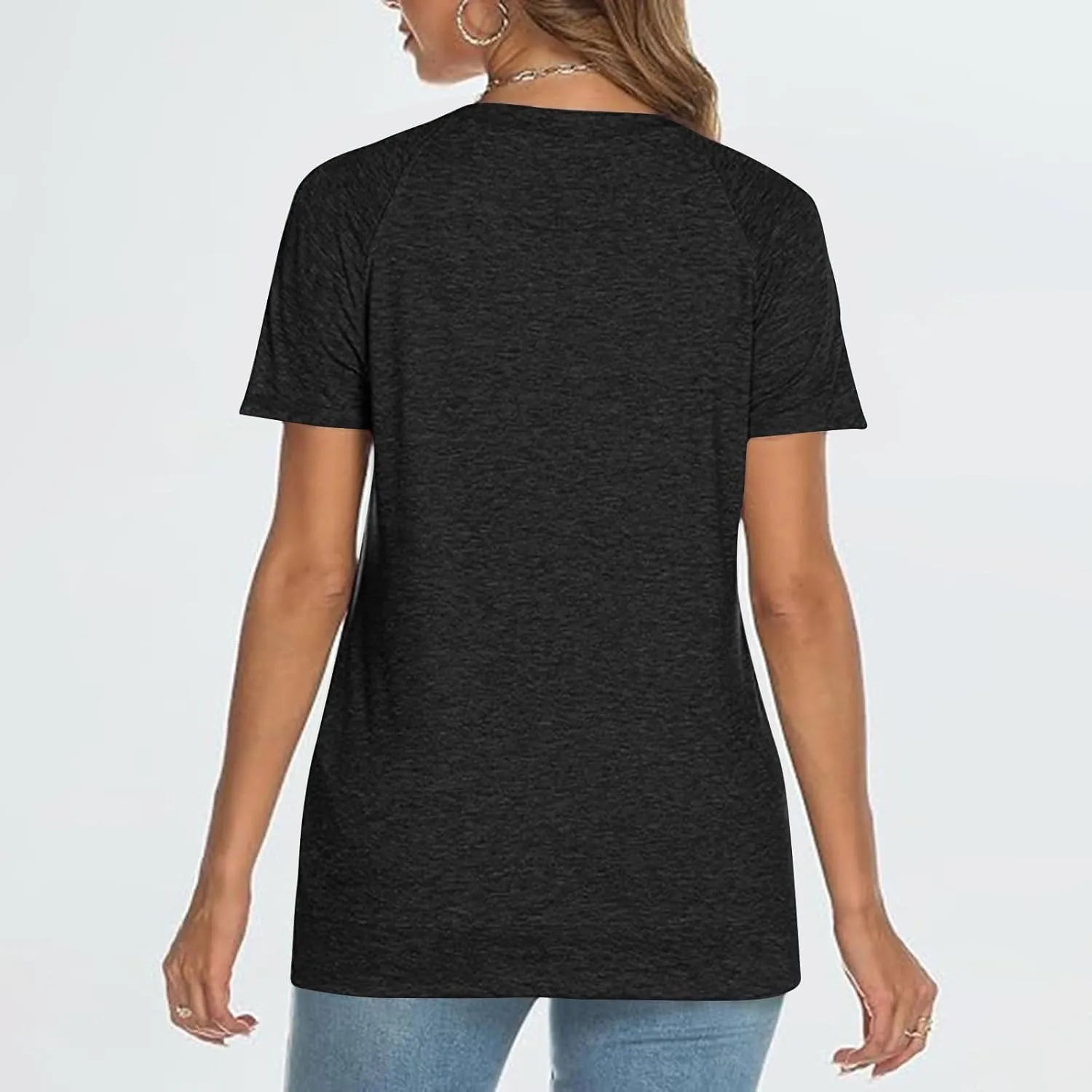 Womens Summer Tops Casual Dressy Basic T Shirts Loose Fit Crewneck Short Sleeve Tee Shirts Trendy Clothes 2024