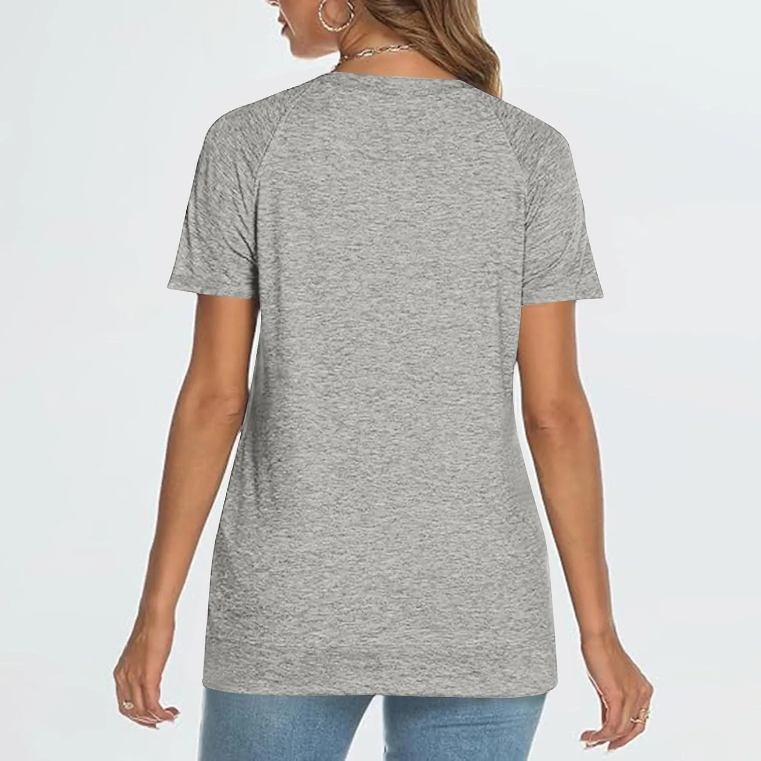 Womens Summer Tops Casual Dressy Basic T Shirts Loose Fit Crewneck Short Sleeve Tee Shirts Trendy Clothes 2024