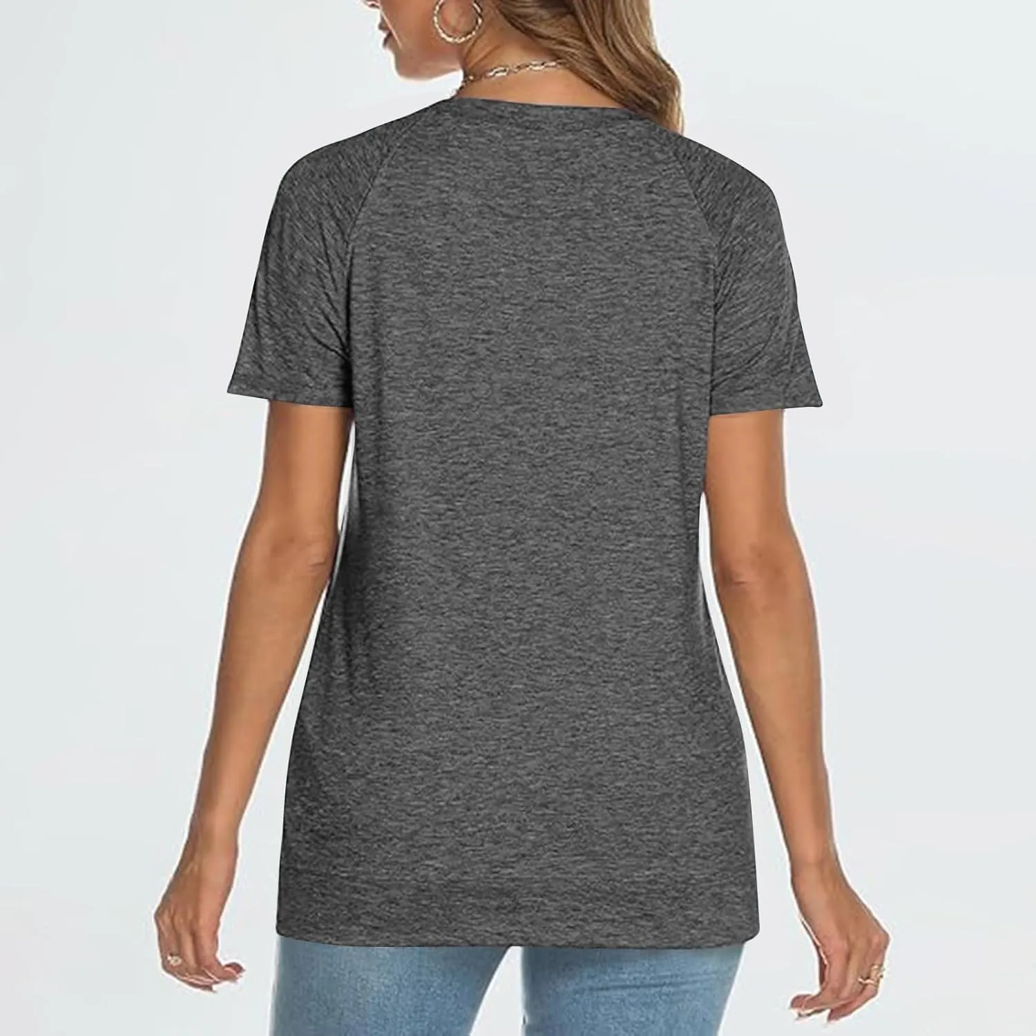 Womens Summer Tops Casual Dressy Basic T Shirts Loose Fit Crewneck Short Sleeve Tee Shirts Trendy Clothes 2024