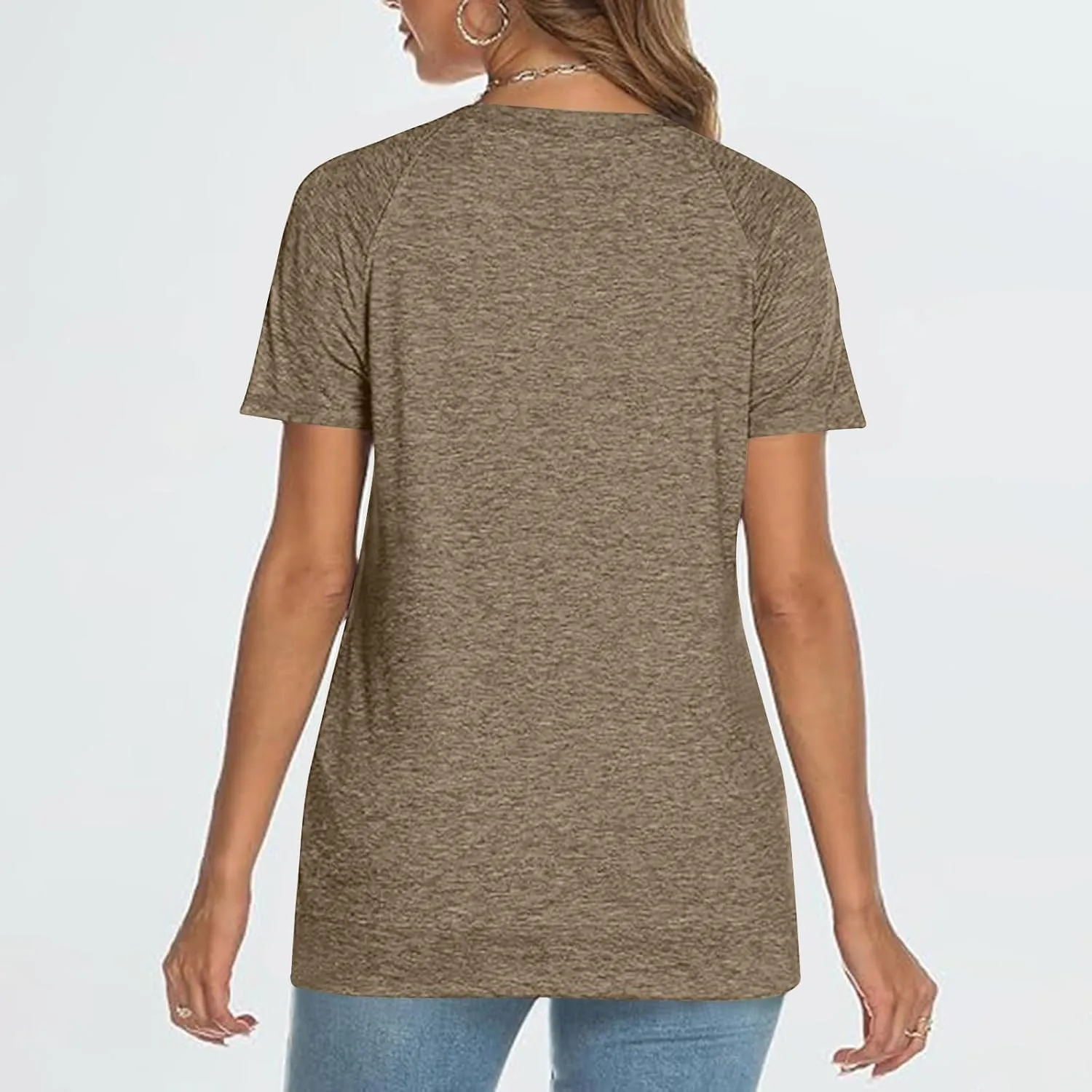 Womens Summer Tops Casual Dressy Basic T Shirts Loose Fit Crewneck Short Sleeve Tee Shirts Trendy Clothes 2024